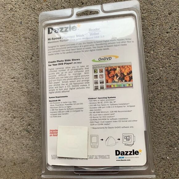 Dazzle Hi-Speed Memory Stick Reader Writer USB 2.0 *New* - Picture 3 of 4